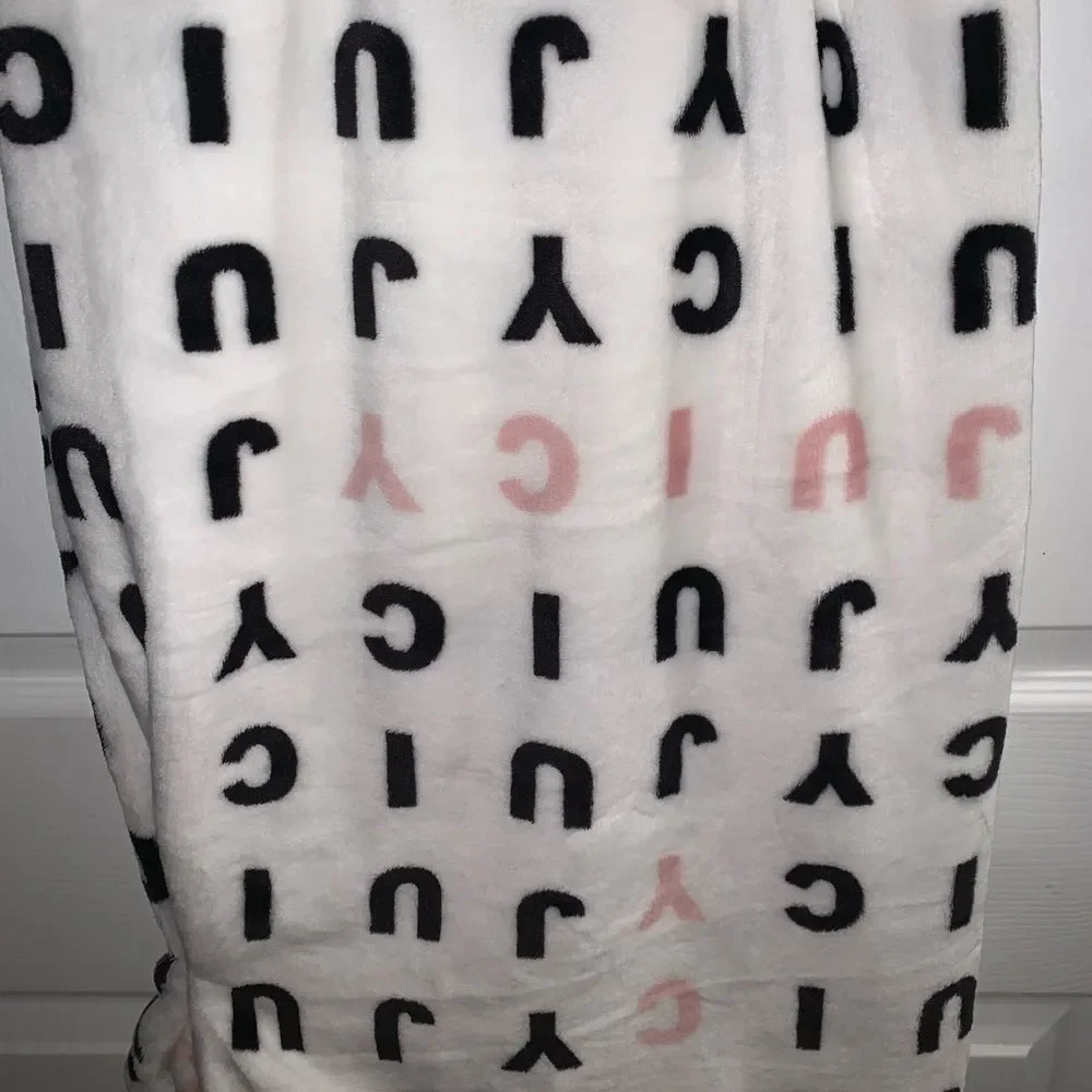 NWT White Juicy Couture Eye Exam Throw Blanket